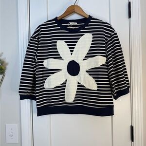 Jodifl  Navy Striped Top, NWOT